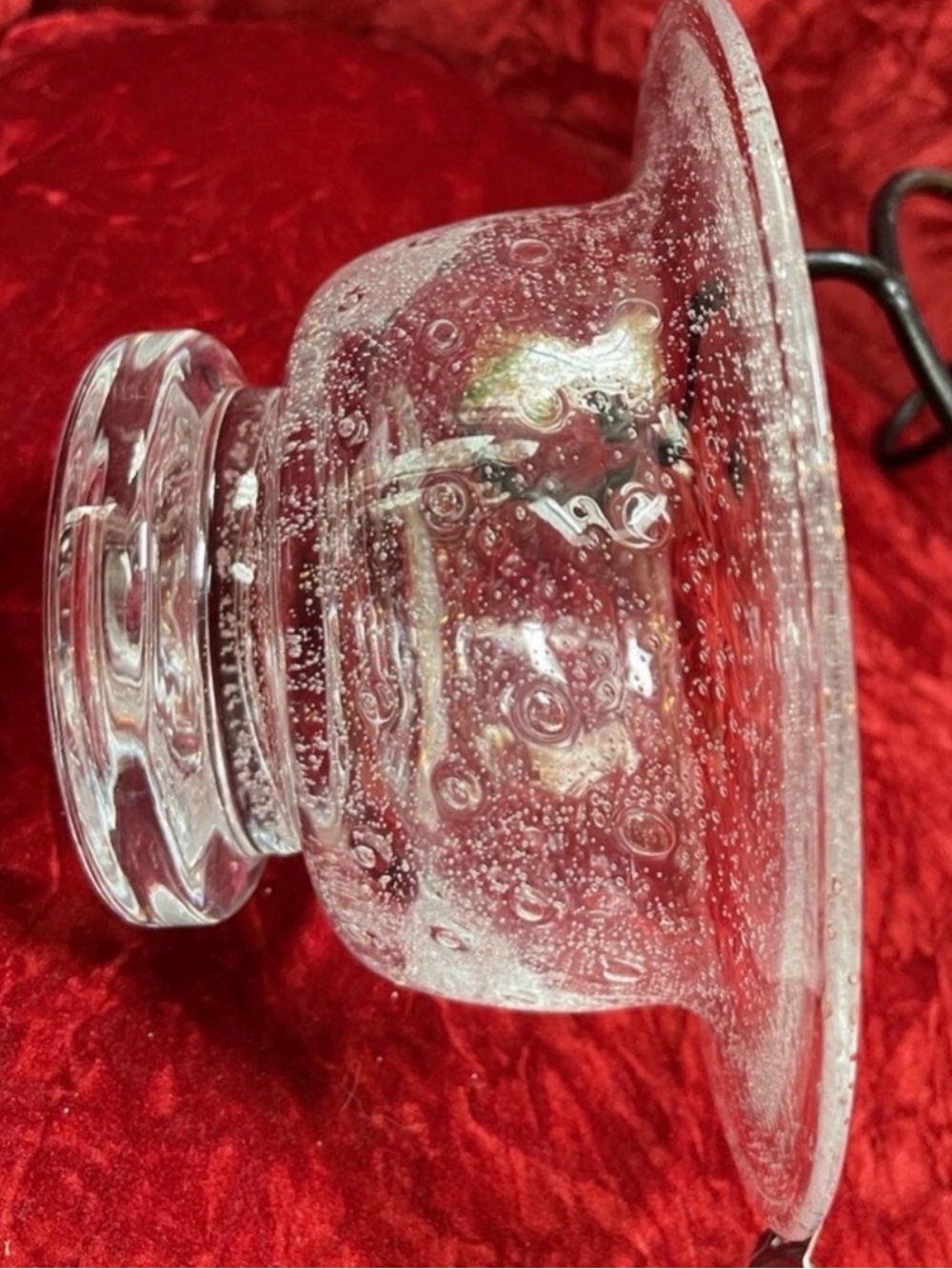 Southern Living Vintage Hand Blown Glass Pedestal Bowl Clear Candle Display - Picture 14 of 15